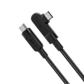Acefast - Кабел за данни (C5-03) - Бързо зареждане, Type-C към Type-C, 100W, 5A, Правоъгълен дизайн, Найлонова оплетка, 2 м - Черен