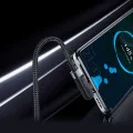 Acefast - Кабел за данни (C5-03) - Бързо зареждане, Type-C към Type-C, 100W, 5A, Правоъгълен дизайн, Найлонова оплетка, 2 м - Черен