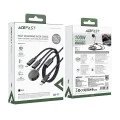 Acefast - Кабел за данни (C6-11) - Бързо зареждане, 2x Type-C, Безжично зарядно към USB-C, 3 в 1, 100W, 5A, 5W, 480Mb/s, 1.2 м - Черен