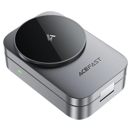 Acefast - Зарядна станция 3 в 1 (E22) - за телефон, слушалки, Apple Watch, 22.5W, 2.5A, Сгъваема - Метално сива