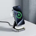 Acefast - Зарядна станция 3 в 1 (E20) - MagSafe за телефон, слушалки, Apple Watch, 23W, 3A, Сгъваема - Метално сива