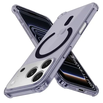 Калъф за iPhone 17 Pro - Techsuit - Удароустойчив Clear Silicone MagSafe - Опушено Черен