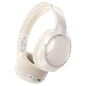 Слушалки – Acefast H5 – Bluetooth 5.4, Type-C, ANC, шумопотискане, 3D Sense, 500mAh, професионален HiFi – Бял