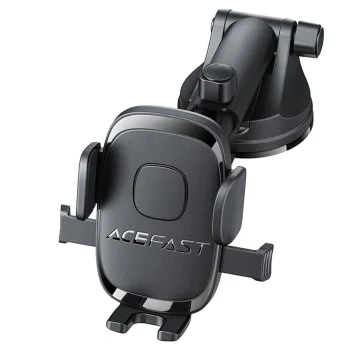 Acefast - Държач за кола (D57) - за табло / предно стъкло, телефони 4.7" - 6.9", заключване с един ключ, автоматично затягане - черен