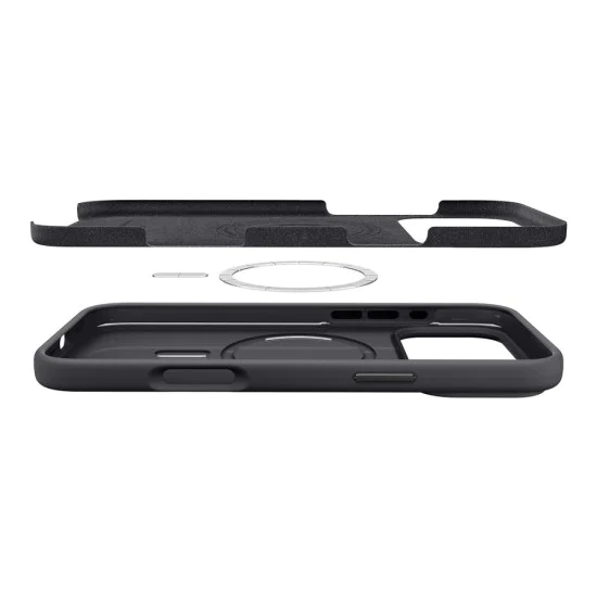 Калъф за iPhone 17 Pro - Spigen - Силиконов с MagSafe - Черен
