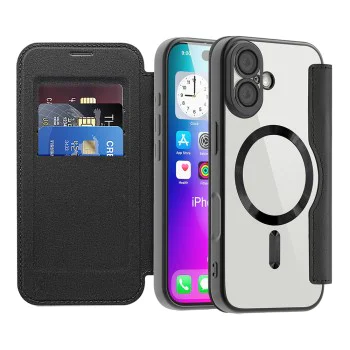 Калъф за iPhone 17 - Techsuit - SmartMag Book Case - Черен