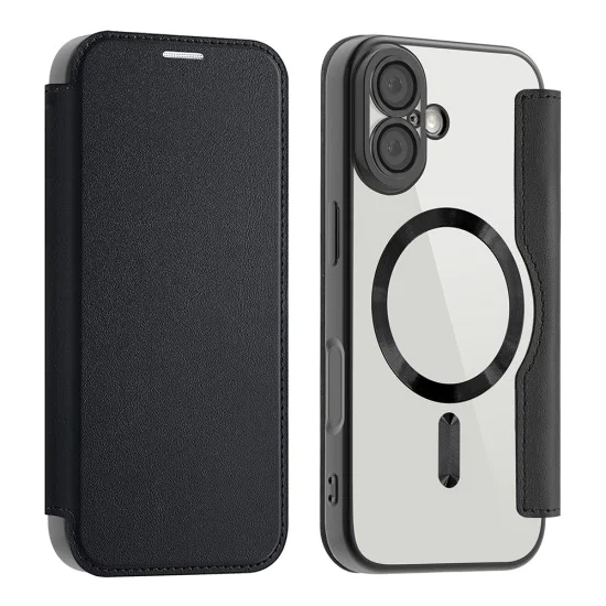 Калъф за iPhone 17 - Techsuit - SmartMag Book Case - Черен