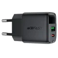 Acefast - Зарядно за стена (A116) - с дигитален дисплей, бързо зареждане, GaN, Type-C, USB, PD35W - Черно