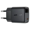 Acefast - Зарядно за стена (A115) - с дигитален дисплей, бързо зареждане, GaN, Type-C, PD30W - Черно