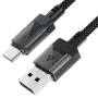 Acefast - Кабел за данни (C12-04) - Бързо зареждане, USB към Type-C, 3A, Прозрачен корпус, Плетена найлонова обвивка, 1.2 м - Черен