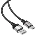 Acefast - Кабел за данни (C9-04) - USB към Type-C, бързо зареждане, 3A, оплетен найлон, 25 000 извивки, 1,2 м - Черен