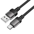 Acefast - Кабел за данни (C9-04) - USB към Type-C, бързо зареждане, 3A, оплетен найлон, 25 000 извивки, 1,2 м - Черен