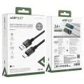 Acefast - Кабел за данни (C9-04) - USB към Type-C, бързо зареждане, 3A, оплетен найлон, 25 000 извивки, 1,2 м - Черен