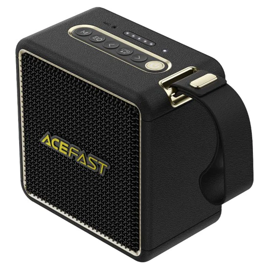 Безжична колонка – Acefast Nano (K3) – Bluetooth 5.4, RGB светлини, Handsfree, USB / TF / AUX, IPX6, USB-C, 2600mAh – Черен