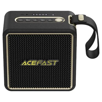 Безжична колонка – Acefast Nano (K3) – Bluetooth 5.4, RGB светлини, Handsfree, USB / TF / AUX, IPX6, USB-C, 2600mAh – Черен