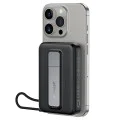 Магнитна безжична външна батерия (M24-10000) - Acefast - с Type-C кабел, стойка, USB-C порт, 10000mAh, 22.5W, LED - Метално сиво