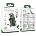 Магнитна безжична външна батерия (M24-10000) - Acefast - с Type-C кабел, стойка, USB-C порт, 10000mAh, 22.5W, LED - Метално сиво