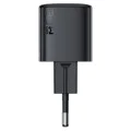 Зарядно за стена – Acefast A118 – GaN, Fast Charge, PD30W, мини дизайн, с Type-C към Type-C кабел 1.2m – Черен