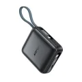 Външна батерия – Acefast (M23-10000) – с 2 вградени кабела, USB-C порт, 10000mAh, 22.5W, двупосочно бързо зареждане, LED – Сив