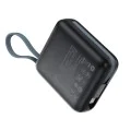 Външна батерия – Acefast (M23-10000) – с 2 вградени кабела, USB-C порт, 10000mAh, 22.5W, двупосочно бързо зареждане, LED – Сив