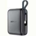Външна батерия – Acefast (M23-10000) – с 2 вградени кабела, USB-C порт, 10000mAh, 22.5W, двупосочно бързо зареждане, LED – Сив