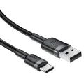 Кабел за данни / зареждане – Acefast C22-04 – USB към Type-C, Fast Charge, 3A, устойчив на прегъване, Nylon, 1.2m – Черен