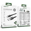 Кабел за данни / зареждане – Acefast C22-04 – USB към Type-C, Fast Charge, 3A, устойчив на прегъване, Nylon, 1.2m – Черен