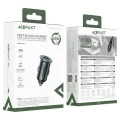 Зарядно за кола (B15) - Acefast - бързо зареждане, USB, Type-C, 65W, алуминиева сплав - Метално сиво