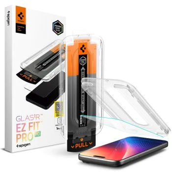 Протектор за FIT Pro - Spigen - Glas.tR EZ - iPhone 16 Pro / iPhone 17 / iPhone 17 Pro