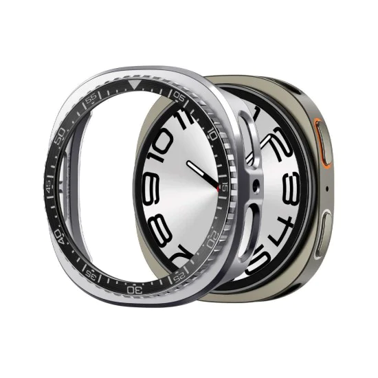 Протектор за Samsung Galaxy Watch8 44mm, неръждаема стомана - Spigen - Bezel Tune Pro Diver - Черен