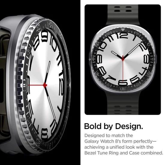 Протектор за Samsung Galaxy Watch8 44mm, неръждаема стомана - Spigen - Bezel Tune Pro Diver - Черен
