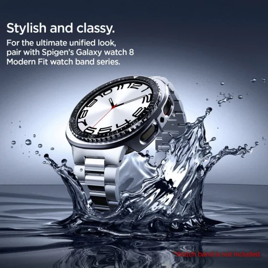 Протектор за Samsung Galaxy Watch8 44mm, неръждаема стомана - Spigen - Bezel Tune Pro Diver - Черен