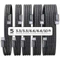 Кабел за данни (YL0123070010) (5 броя) - Lisen - Type-C, 60W, комплект (1м/1м/2м/2м/3м), оплетен - Черно