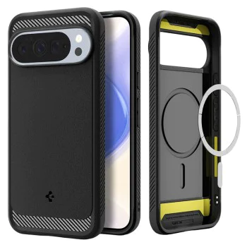 Калъф за Google Pixel 10 Pro XL - Spigen - Rugged Armor MagSafe - Матирано Черен