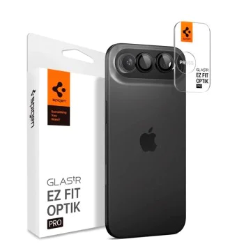 Калъф за iPhone 17 Air - Spigen - Optik.tR EZ Fit Pro Camera Glass (2 броя) - Черен