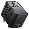 Универсален преходник за пътуване (Z8) - Acefast - 3x USB-C, 2x USB, (EU, UK, AUS, US), 45W, GaN - Черно