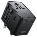 Универсален преходник за пътуване (Z8) - Acefast - 3x USB-C, 2x USB, (EU, UK, AUS, US), 45W, GaN - Черно