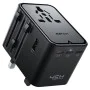 Универсален преходник за пътуване (Z8) - Acefast - 3x USB-C, 2x USB, (EU, UK, AUS, US), 45W, GaN - Черно