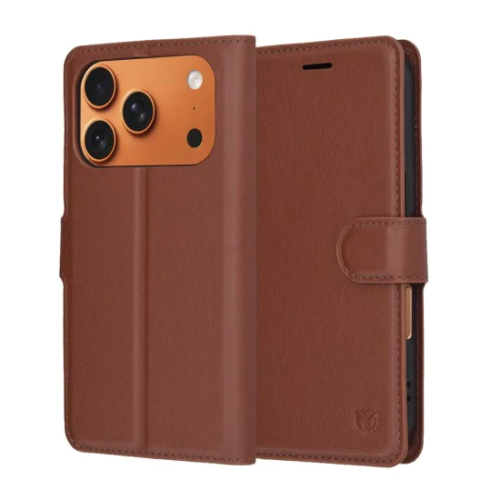 Калъф за iPhone 17 Pro Max - Techsuit - Leather Folio - Кафяв