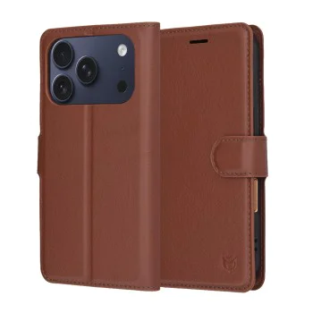 Калъф за iPhone 17 Pro - Techsuit - Leather Folio - Кафяв