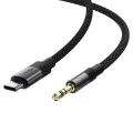 Аудио кабел (J11) - Acefast - Jack 3.5мм към Type-C, Hi-Fi звук, оплетен, 1м - Черно