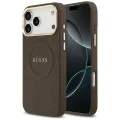Калъф за iPhone 17 Pro Max - Guess - Peony Hot Stamp MagSafe (GUHMP17XPSAMSECW) - Кафяв