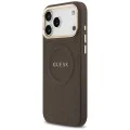 Калъф за iPhone 17 Pro Max - Guess - Peony Hot Stamp MagSafe (GUHMP17XPSAMSECW) - Кафяв
