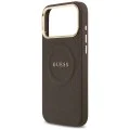 Калъф за iPhone 17 Pro Max - Guess - Peony Hot Stamp MagSafe (GUHMP17XPSAMSECW) - Кафяв