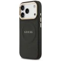 Калъф за iPhone 17 Pro - Guess - Peony Hot Stamp MagSafe (GUHMP17LPSAMSECK) - Черен