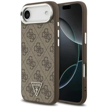 Калъф за iPhone 17 Air - Guess - Hardcase 4G Triangle Logo MagSafe (GUHMP17MP4TSRCMW) - Кафяв