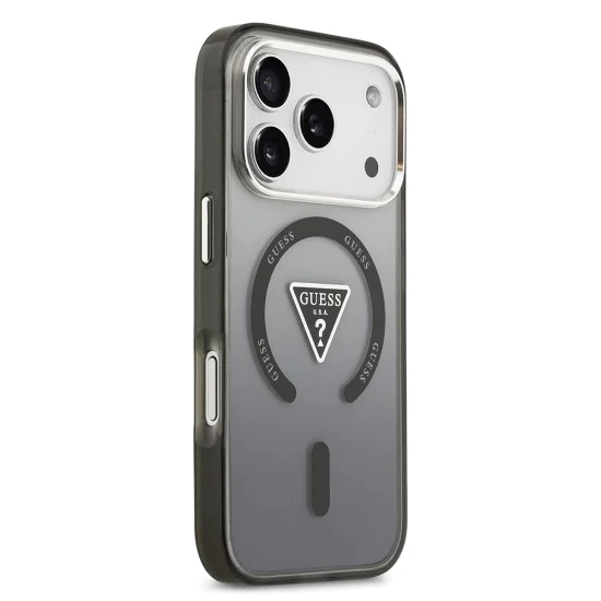 Калъф за iPhone 17 Pro Max - Guess - IML Gradient Triangle Logo MagSafe (GUHMP17XHGTMLCGK) - Черен