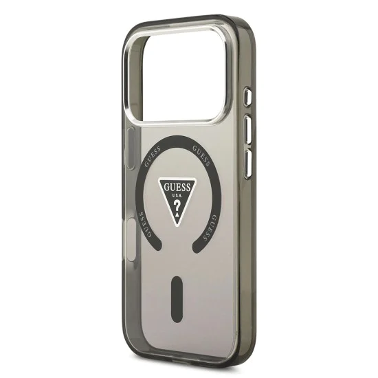 Калъф за iPhone 17 Pro - Guess - IML Gradient Triangle Logo MagSafe (GUHMP17LHGTMLCGK) - Черен