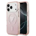 Калъф за iPhone 17 Pro – с MagSafe – Guess (GUHMP17LHGTMLCGP) IML Gradient Triangle Logo – Розов