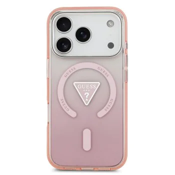 Калъф за iPhone 17 Pro – с MagSafe – Guess (GUHMP17LHGTMLCGP) IML Gradient Triangle Logo – Розов
